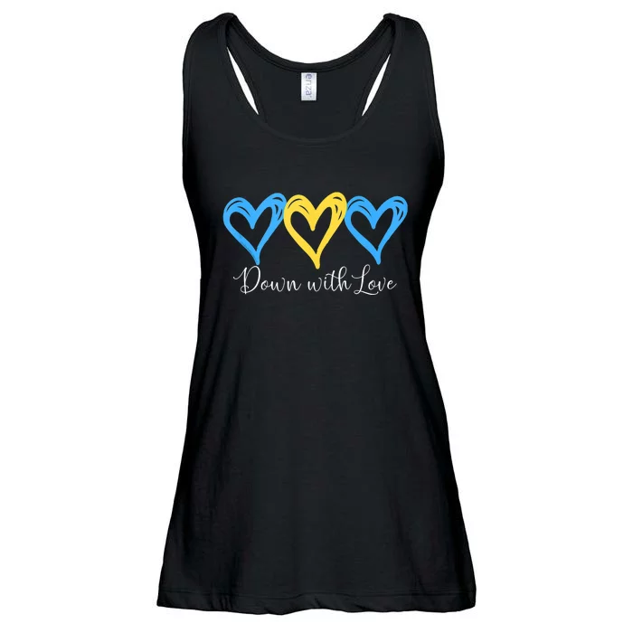 Pretty Down With Love World Down Syndrome Awareness Day Ladies Essential Flowy Tank