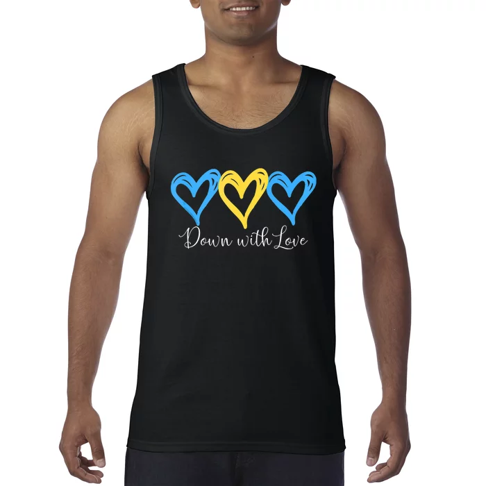 Pretty Down With Love World Down Syndrome Awareness Day Tank Top