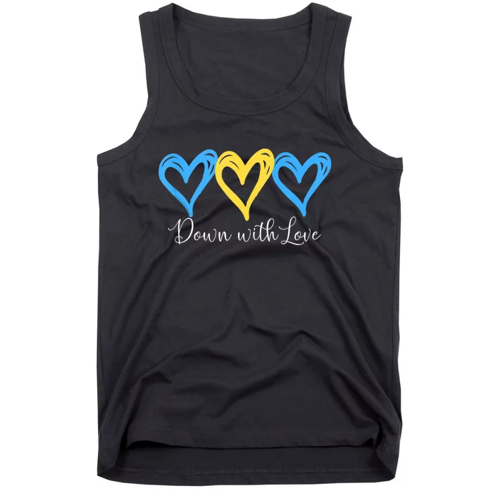 Pretty Down With Love World Down Syndrome Awareness Day Tank Top