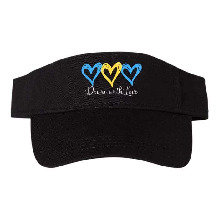 Pretty Down With Love World Down Syndrome Awareness Day Valucap Bio-Washed Visor