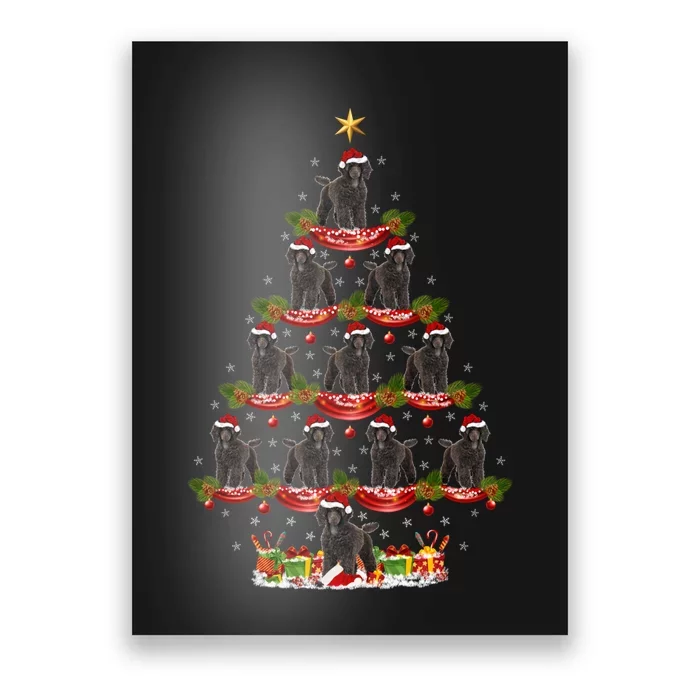 Poodle Dog Xmas Tree Lighting Poodle Christmas Tree Funny Gift Poster