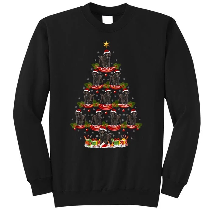 Poodle Dog Xmas Tree Lighting Poodle Christmas Tree Funny Gift Tall Sweatshirt