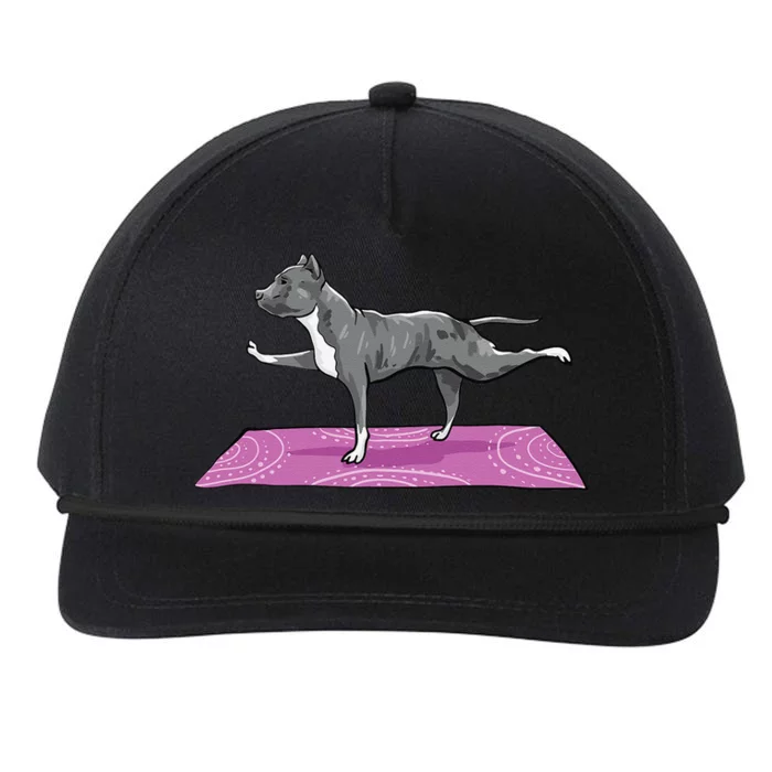 Pitbull Doing Yoga Funny Pitbull Dog Lover Yogi Teacher Snapback Five-Panel Rope Hat