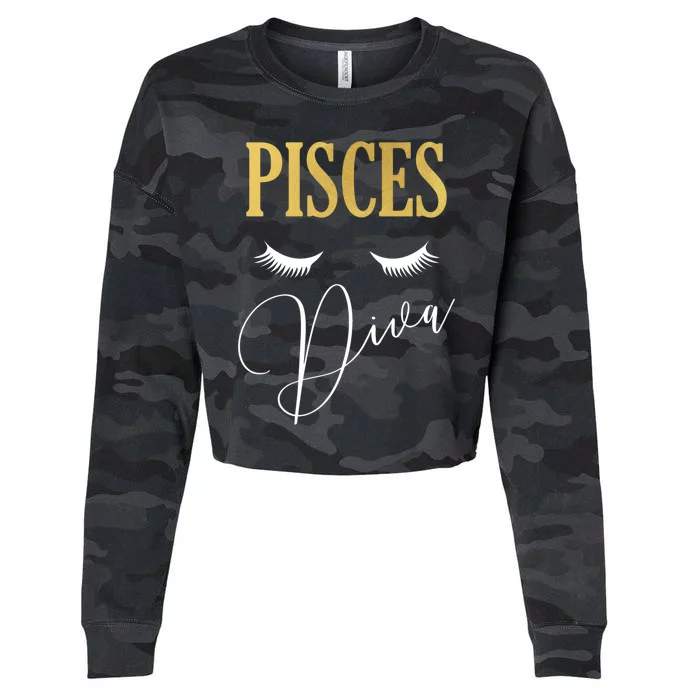 Pisces Diva Zodiac Sign Meaningful Gift Cropped Pullover Crew