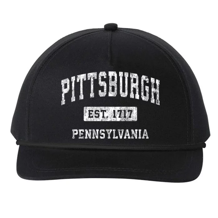 Pittsburgh Est 1717 Pennsylvania Pa Vintage Established Sports Design Snapback Five-Panel Rope Hat