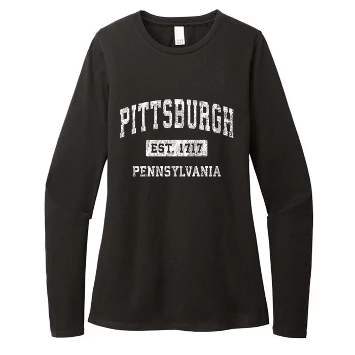 Pittsburgh Est 1717 Pennsylvania Pa Vintage Established Sports Design Womens CVC Long Sleeve Shirt