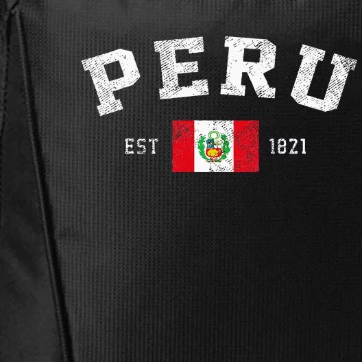 Peru Est. 1821 Peruvian Flag Independence Day City Backpack