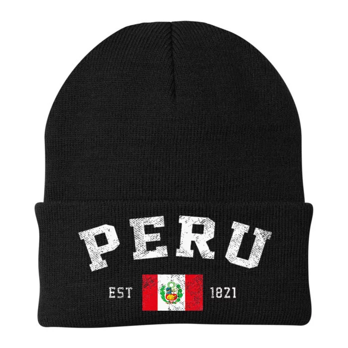 Peru Est. 1821 Peruvian Flag Independence Day Knit Cap Winter Beanie