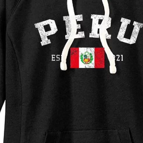 Peru Est. 1821 Peruvian Flag Independence Day Women's Fleece Hoodie