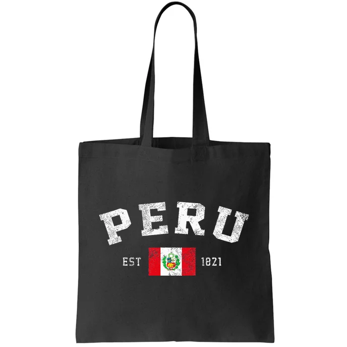 Peru Est. 1821 Peruvian Flag Independence Day Tote Bag