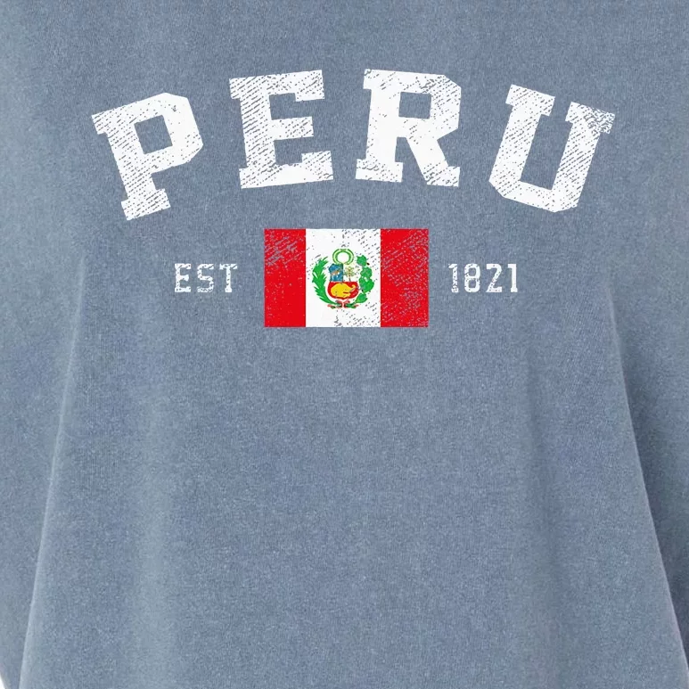 Peru Est. 1821 Peruvian Flag Independence Day Garment-Dyed Women's Muscle Tee