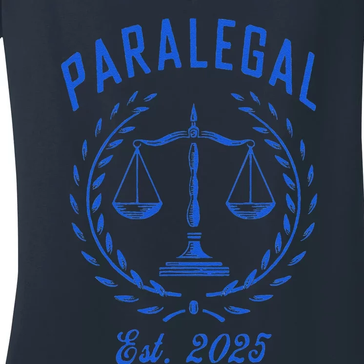 Paralegal Est. 2025 Scales Of Justice Women's V-Neck T-Shirt