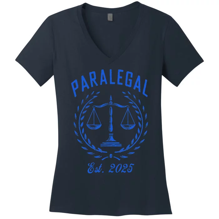 Paralegal Est. 2025 Scales Of Justice Women's V-Neck T-Shirt