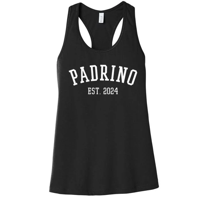 Padrino Est. 2024 Proposal Regalo Para Padrinos Women's Racerback Tank