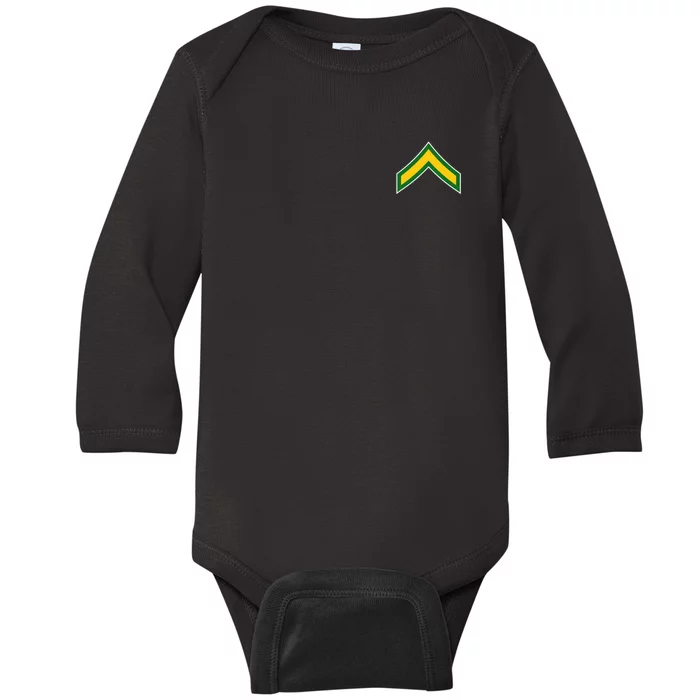 Private E 2 Mlitary Badge Baby Long Sleeve Bodysuit