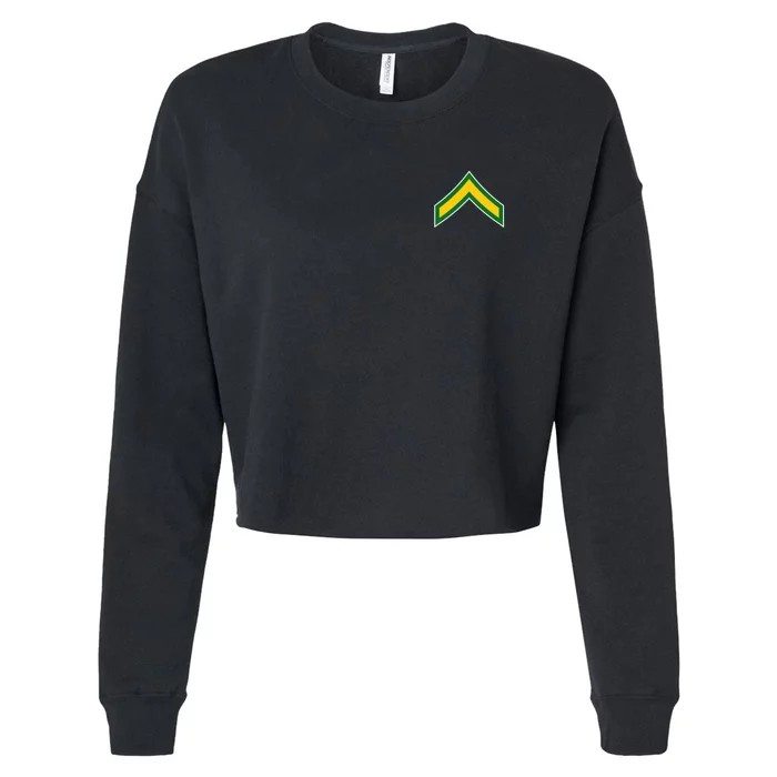 Private E 2 Mlitary Badge Cropped Pullover Crew