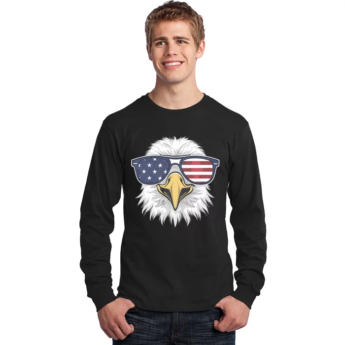 Patriotic Eagle 4th Of July Usa American Flag Long Sleeve Shirt