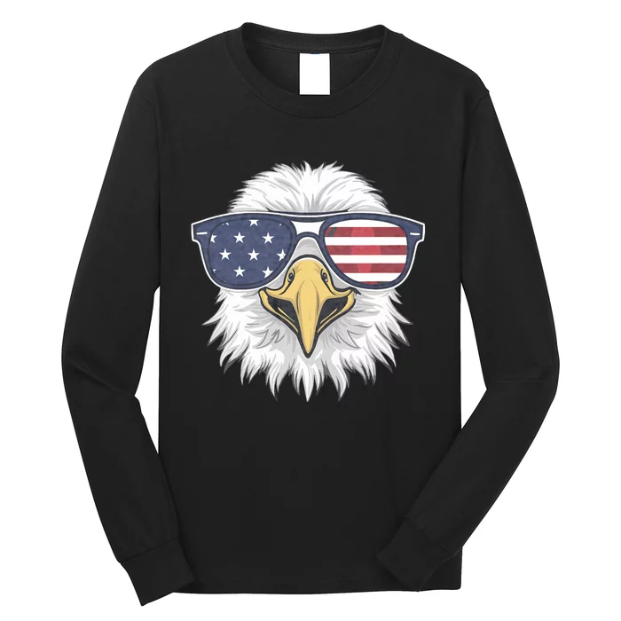 Patriotic Eagle 4th Of July Usa American Flag Long Sleeve Shirt