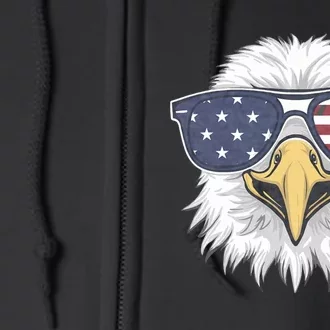 Patriotic Eagle 4th Of July Usa American Flag Full Zip Hoodie