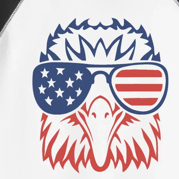 Patriotic Eagle 4th of July USA American Flag Design Toddler Fine Jersey T-Shirt