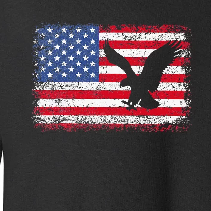 Patriotic Eagle 4th Of July Usa American Flag Toddler Sweatshirt