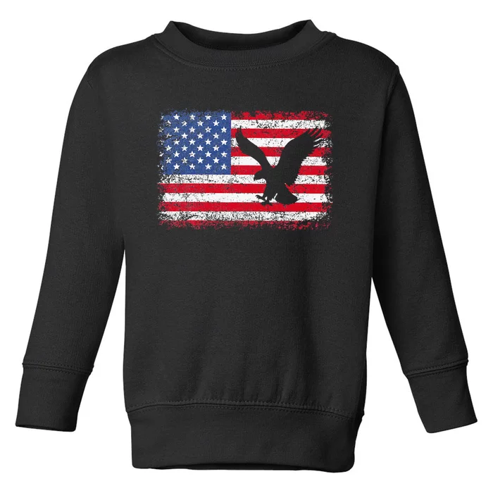 Patriotic Eagle 4th Of July Usa American Flag Toddler Sweatshirt