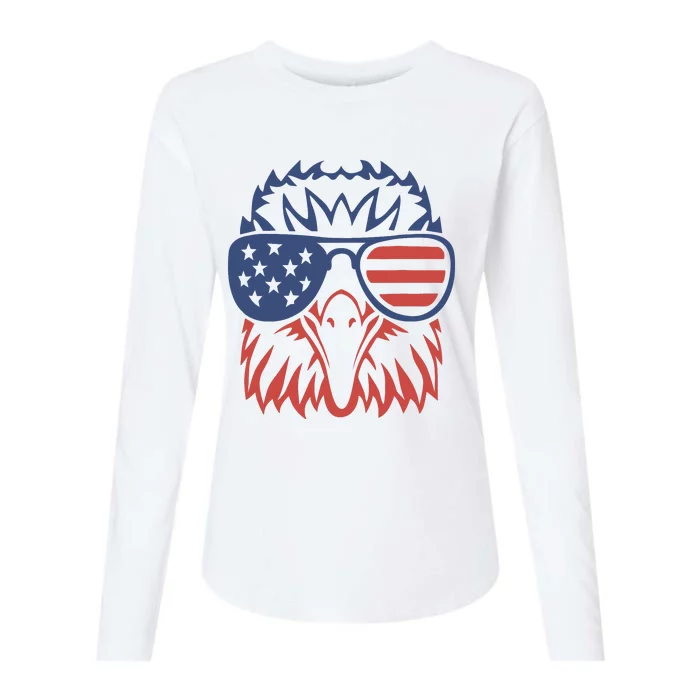 Patriotic Eagle 4th Of July Usa American Flag Design Womens Cotton Relaxed Long Sleeve T-Shirt