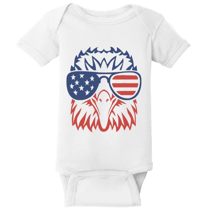 Patriotic Eagle 4th Of July Usa American Flag Design Baby Bodysuit