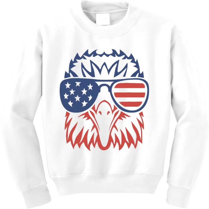 Patriotic Eagle 4th Of July Usa American Flag Design Kids Sweatshirt