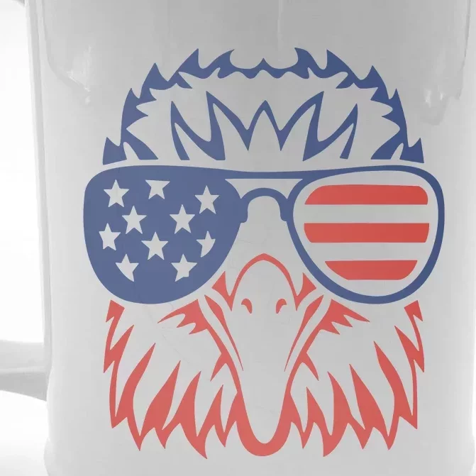 Patriotic Eagle 4th Of July USA American Flag Front & Back Beer Stein