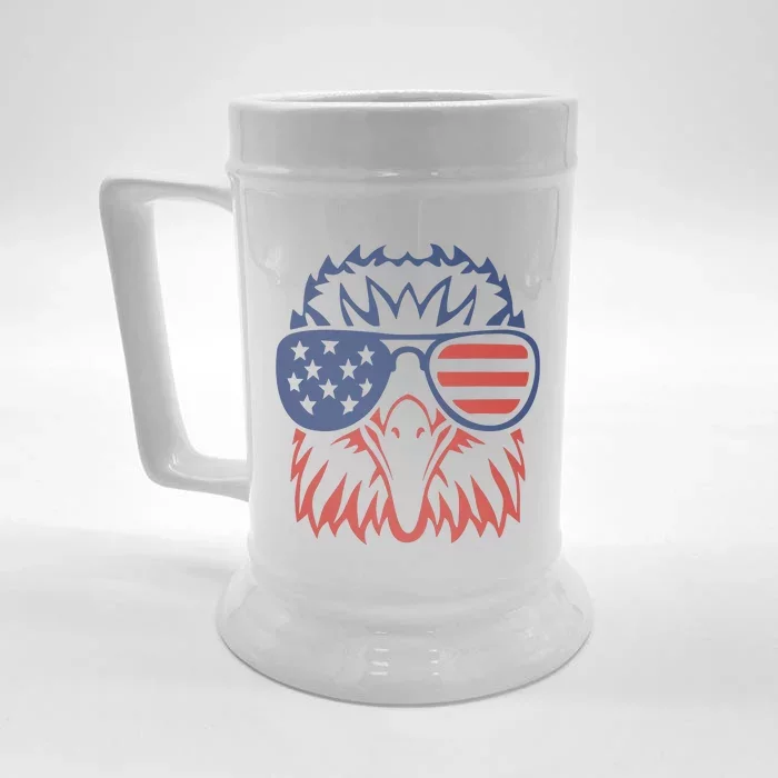 Patriotic Eagle 4th Of July USA American Flag Front & Back Beer Stein