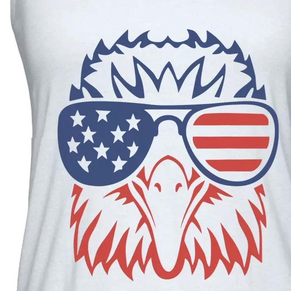 Patriotic Eagle 4th Of July USA American Flag Ladies Essential Flowy Tank