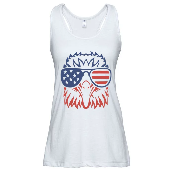 Patriotic Eagle 4th Of July USA American Flag Ladies Essential Flowy Tank