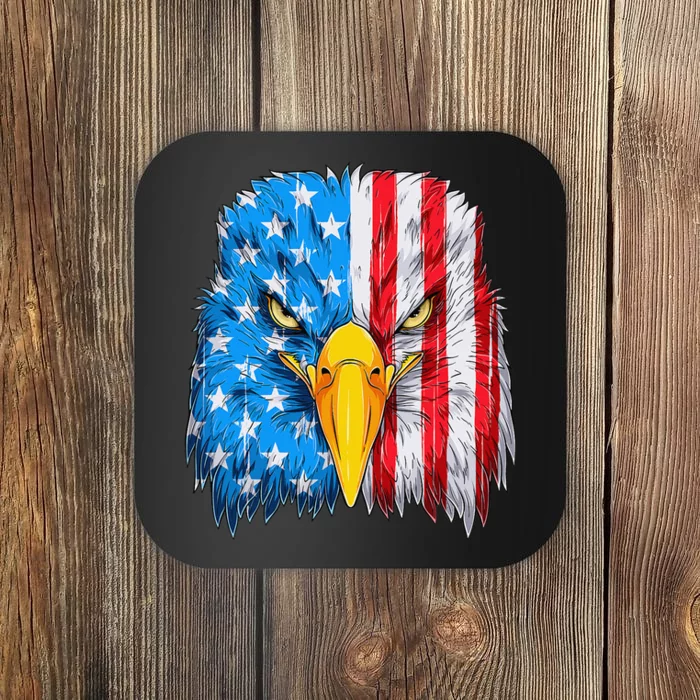 Patriotic Eagle 4th of July USA American Flag Coaster