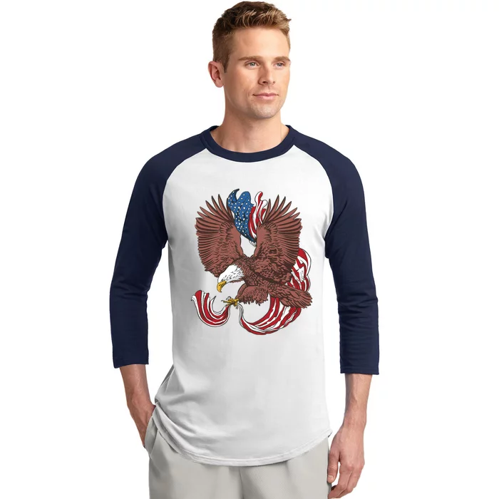 Patriotic Eagle American Pride Gift Baseball Sleeve Shirt