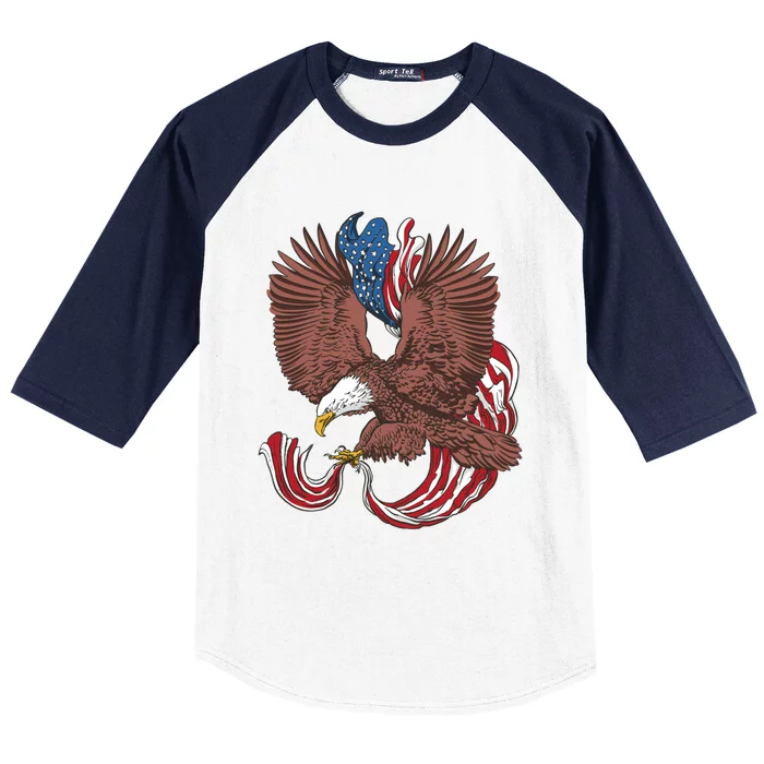 Patriotic Eagle American Pride Gift Baseball Sleeve Shirt