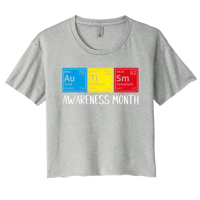 Periodic Elets Autism Awareness Gift Women's Crop Top Tee