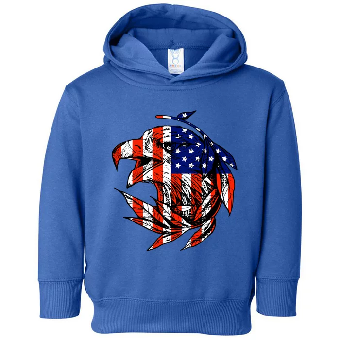 Patriotic Eagle American Flag Cute Gift Toddler Hoodie