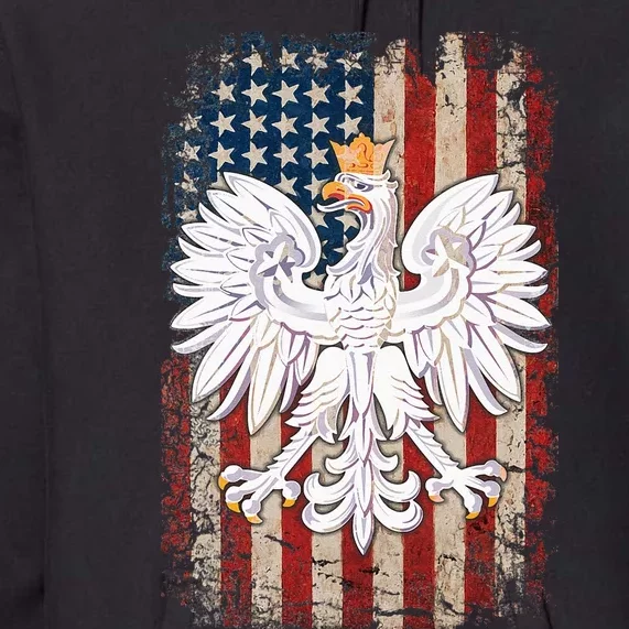 Polish Eagle American Flag Pride Poland Premium Hoodie