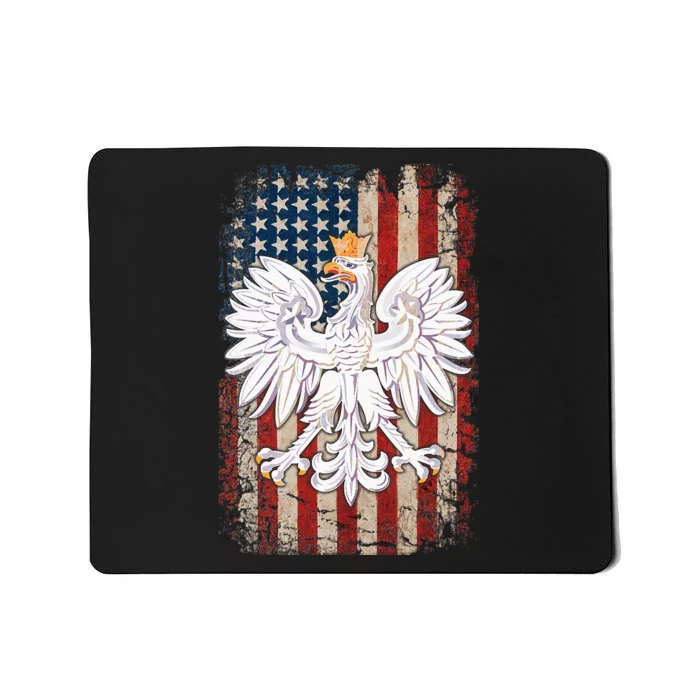 Polish Eagle American Flag Pride Poland Mousepad