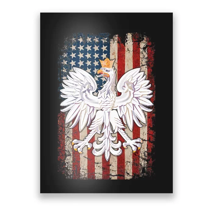 Polish Eagle American Flag Pride Poland Poster