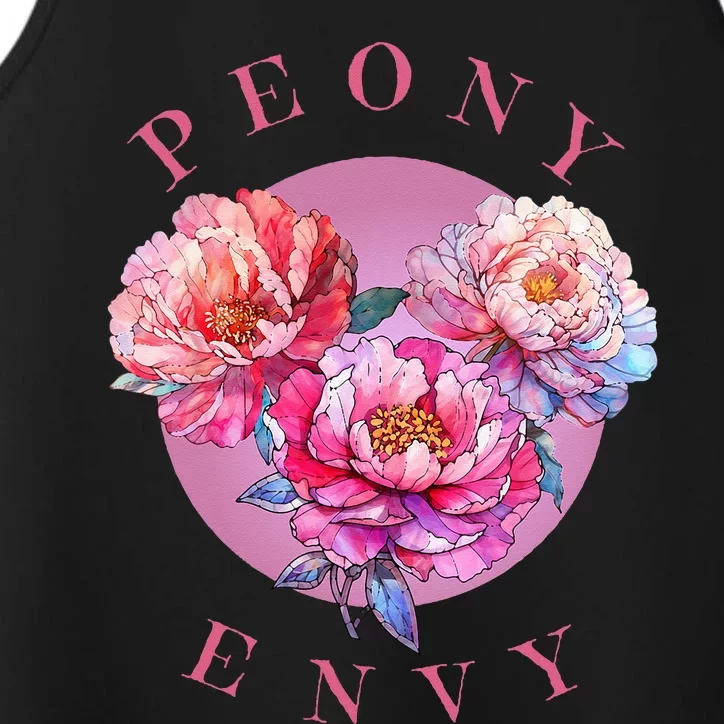 Peony Envy Apparel Plush Peonies On Glowing Moon Performance Tank