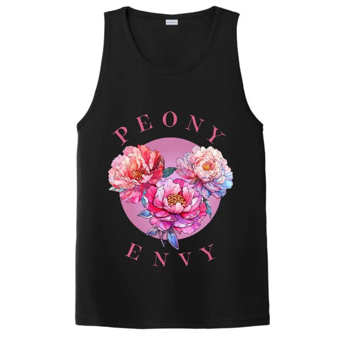 Peony Envy Apparel Plush Peonies On Glowing Moon Performance Tank