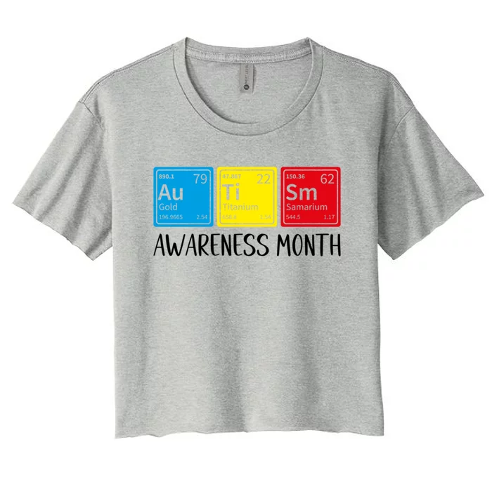 Periodic Elets Autism Awareness Cool Gift Women's Crop Top Tee