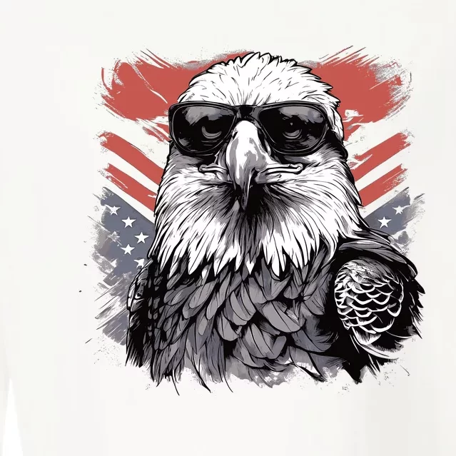 Proud Eagle: American Flag | 4th Of July Cropped Pullover Crew