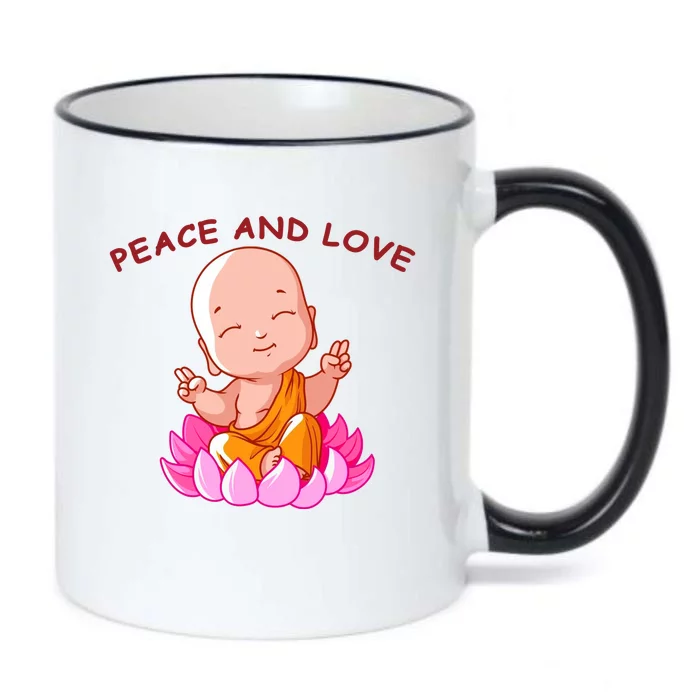 Peace And Love Buddha Black Color Changing Mug