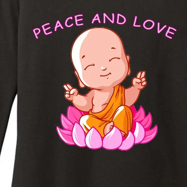 Peace And Love Buddha Womens CVC Long Sleeve Shirt