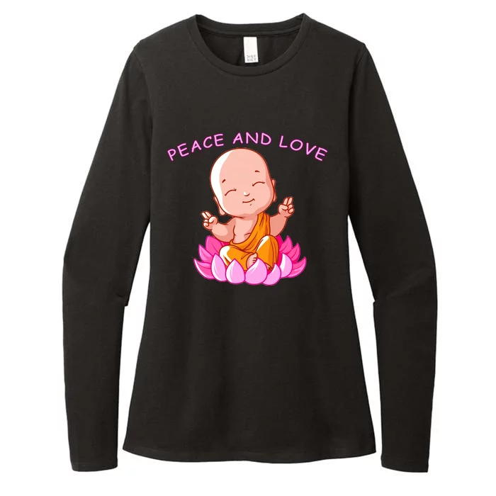 Peace And Love Buddha Womens CVC Long Sleeve Shirt