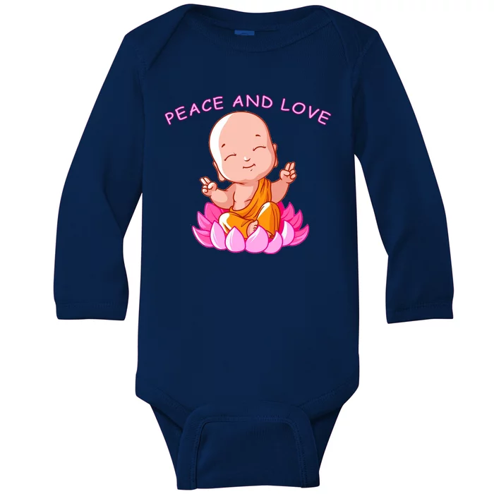 Peace And Love Buddha Baby Long Sleeve Bodysuit