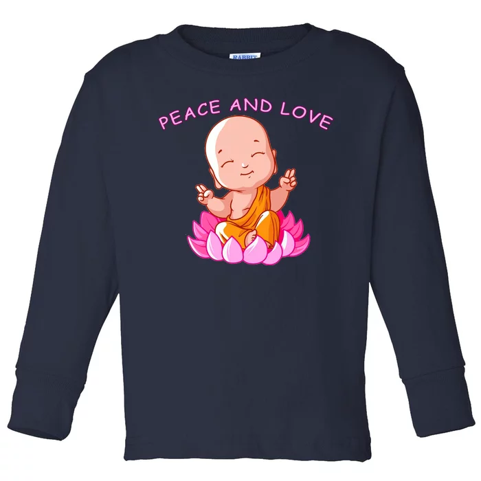 Peace And Love Buddha Toddler Long Sleeve Shirt